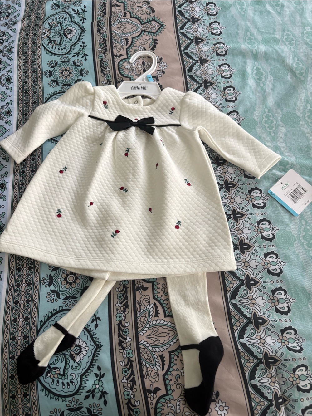Little me baby dress with stockings. Size 6m NWT